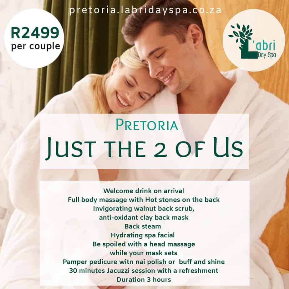 Couples 2 of us spa package L'abri day spa